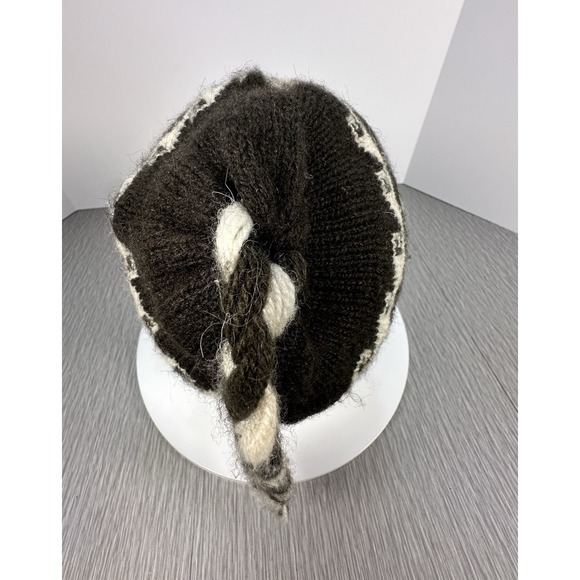 Toboggan Beanie Tassel Ear Flap Hat Knit Braids Llama Browns Creams Chullo - Picture 7 of 7